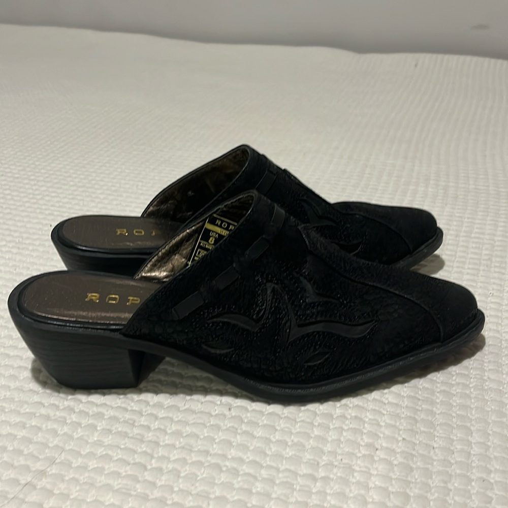 Roper Black Mules ‎ Western Style Size 8